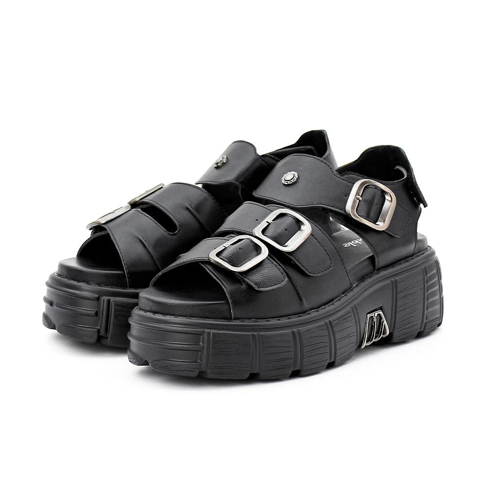 Y2K Grunge Punk Clip Toe Sandals - Retro 90s Fashion, Summer Y2K Outfits, Gothic