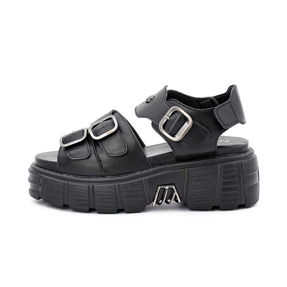 Y2K Grunge Punk Clip Toe Sandals - Retro 90s Fashion, Summer Y2K Outfits, Gothic