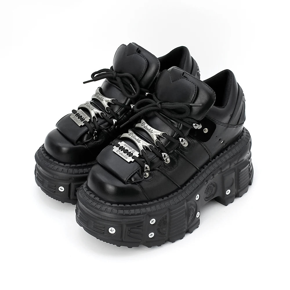 Y2K Grunge Punk Lace-up Ankle Sneakers - Retro 90s Fashion, Summer Y2K Outfits