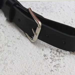 Y2K Grunge Punk PU Leather Metal Chain Belt - Retro 90s Fashion, Gothic Y2K, Club Out