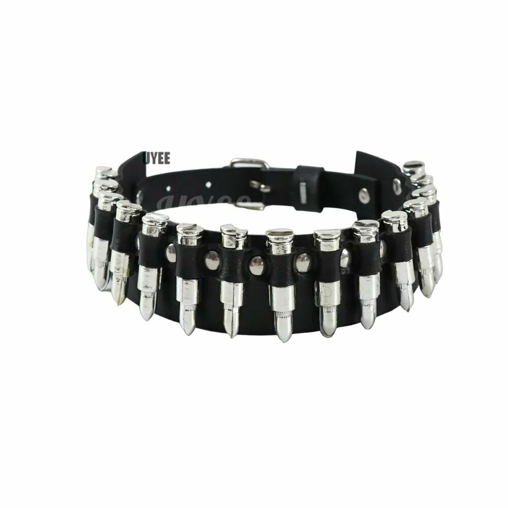 Y2K Grunge Punk Rivet Leather Choker - Retro 90s Fashion, Gothic Y2K, Pastel