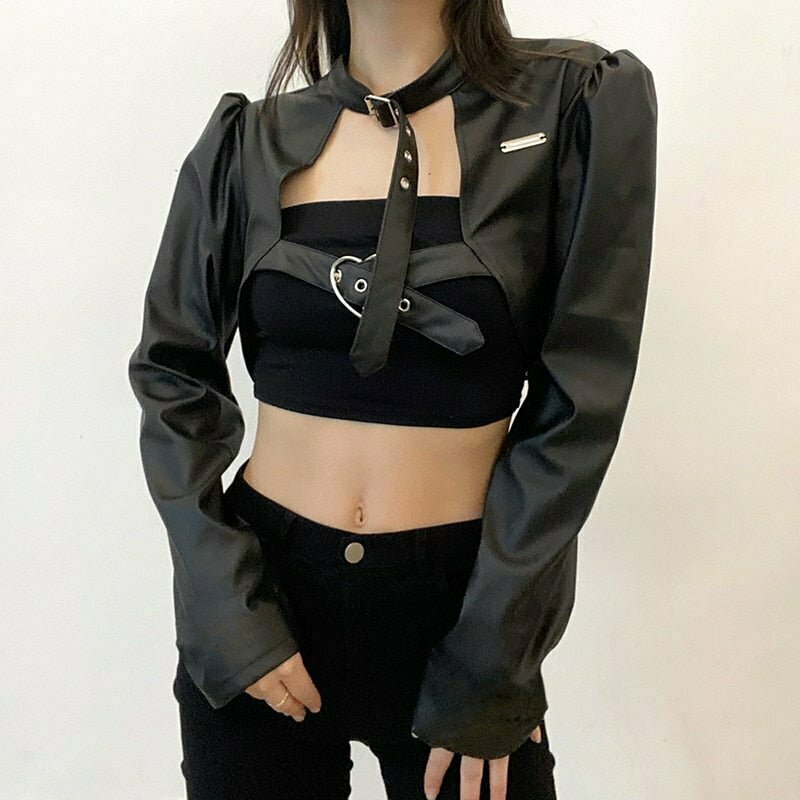 Y2K Grunge Punk Style Crop Jacket - Retro 90s Fashion, Summer Outfits, and Party Looks