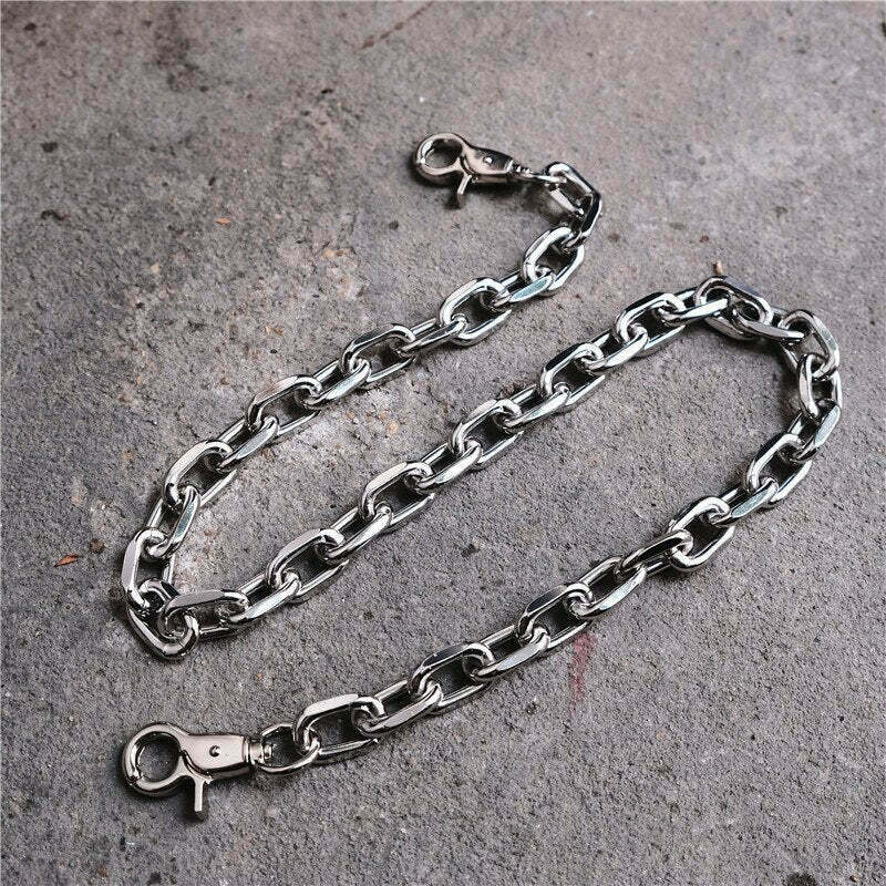 Y2K Grunge Punk Style Metal Chain for Pants - Retro 90s Fashion, Gothic Y2K Accessory