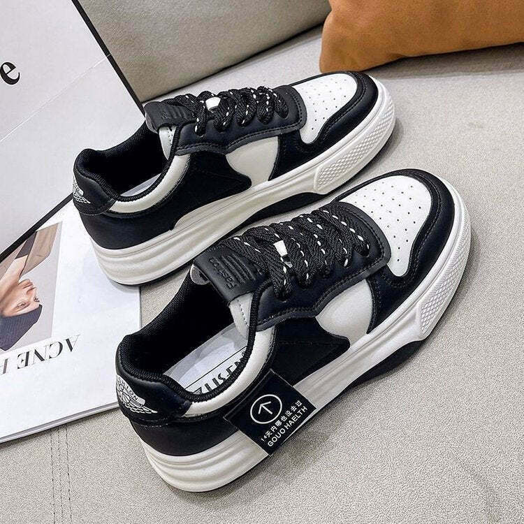 Y2K Grunge Retro 90s Fashion Muffin Thick Bottom Sports Shoes for Summer Outfits