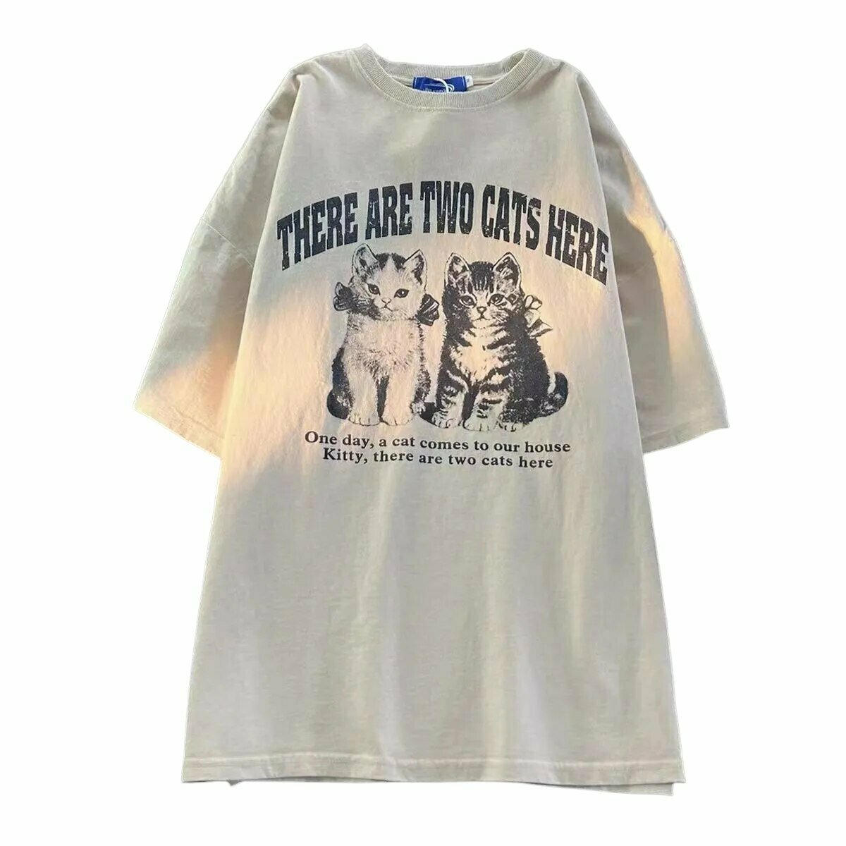 Y2K Grunge Retro Cat T-Shirt - 90s Fashion, Y2K Summer Outfits, Pastel Goth