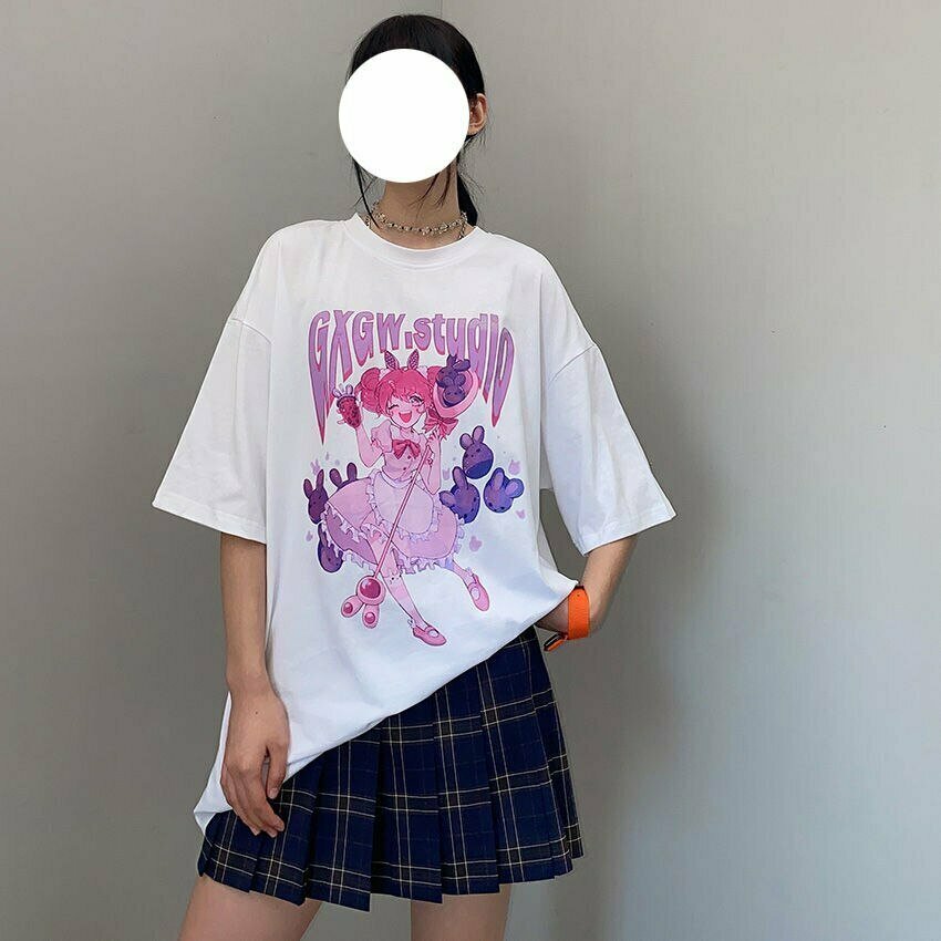 Y2K Grunge Sailor Moon Kawaii Short Sleeve T-Shirt - 90s Retro Summer Outfit