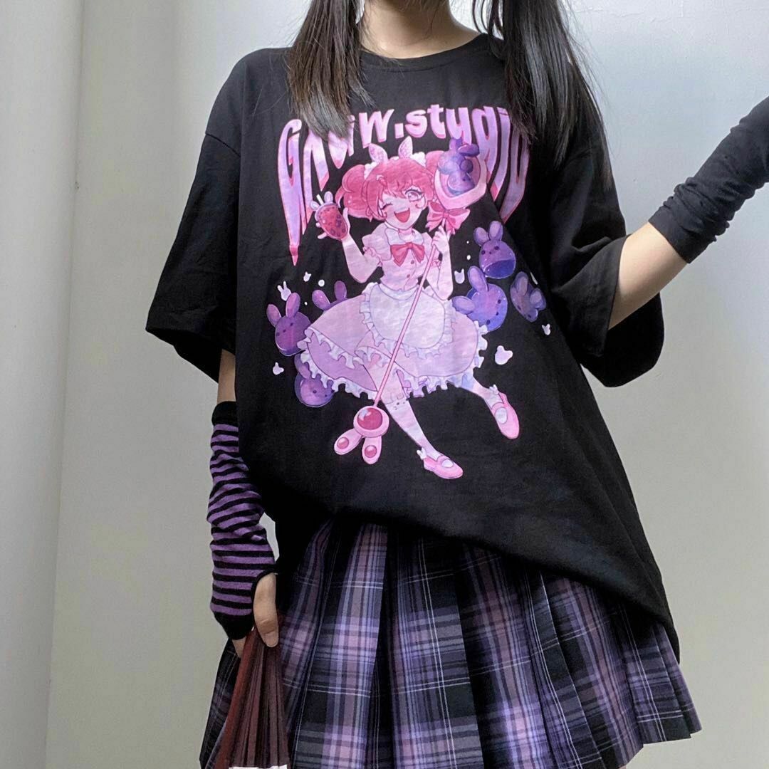 Y2K Grunge Sailor Moon Kawaii Short Sleeve T-Shirt - 90s Retro Summer Outfit