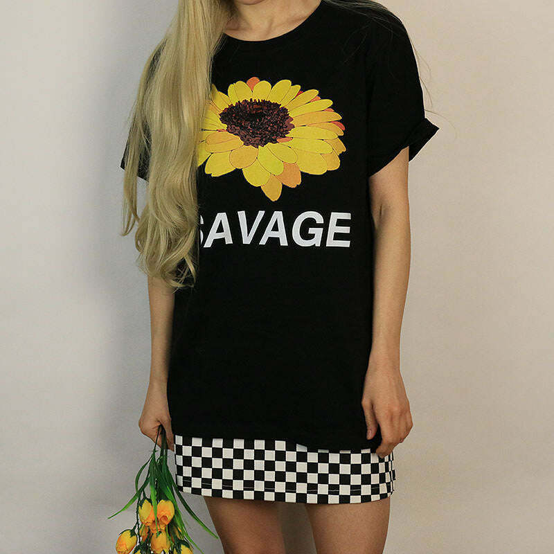 Y2K Grunge Savage T-Shirt - Retro 90s Fashion, Summer Outfits, and Club Party Looks