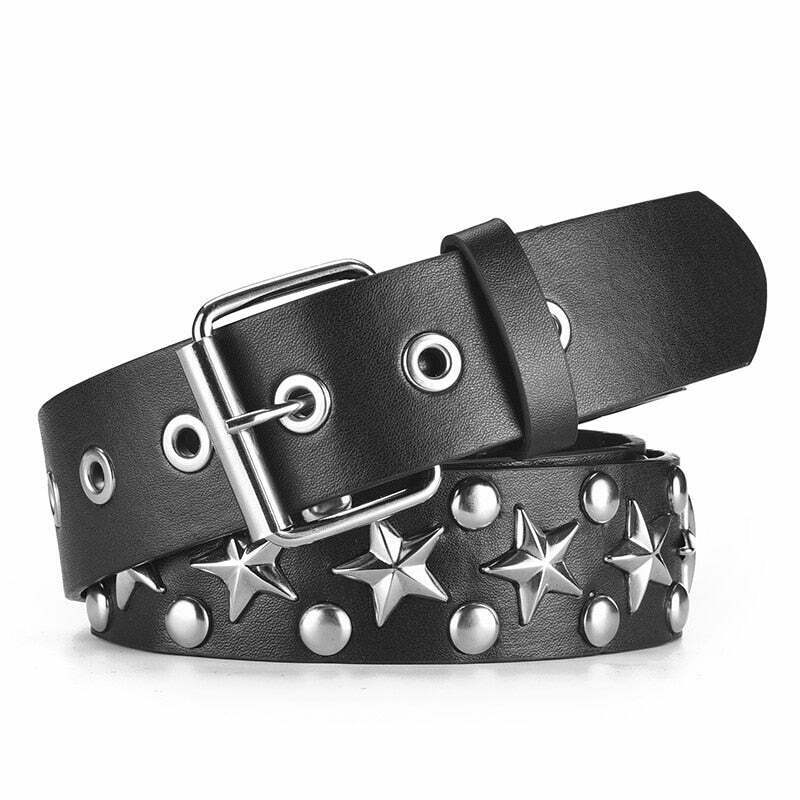 Y2K Grunge Shiny Pyramid Rivet Belt - Retro 90s Fashion, Gothic Y2K, Club &