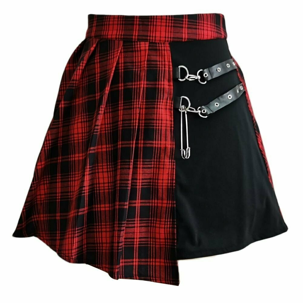 Y2K Grunge & Skate Girl Irregular Mini Skirt - 90s Fashion, Retro Style, Summer Y2