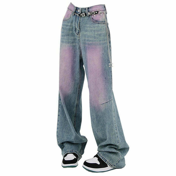 Y2K Grunge Skater Girl Baggy Jeans - 90s Retro Summer Outfit, Y2K Fashion Essentials