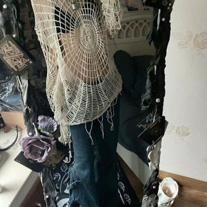 Y2K Grunge Spider Web Knit Sweater - 90s Retro Goth Pastel Goth Summer Outfit