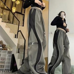 Y2K Grunge Sporty Drawstring Cargo Pants - 90s Retro Summer Outfit, Y2K Club & Party