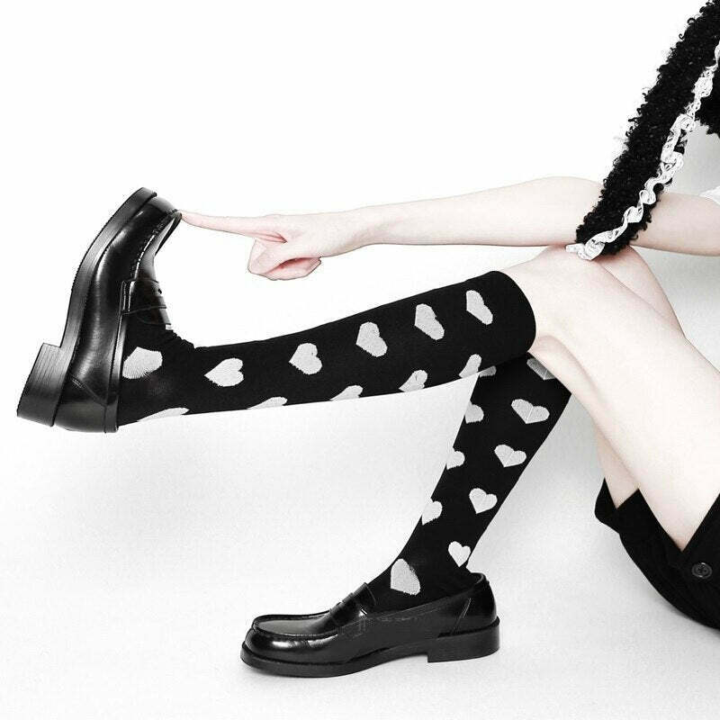 Y2K Grunge Summer Outfits: Kawaii Goth Cosplay Knee Socks, Retro 90s Fashion Essentials