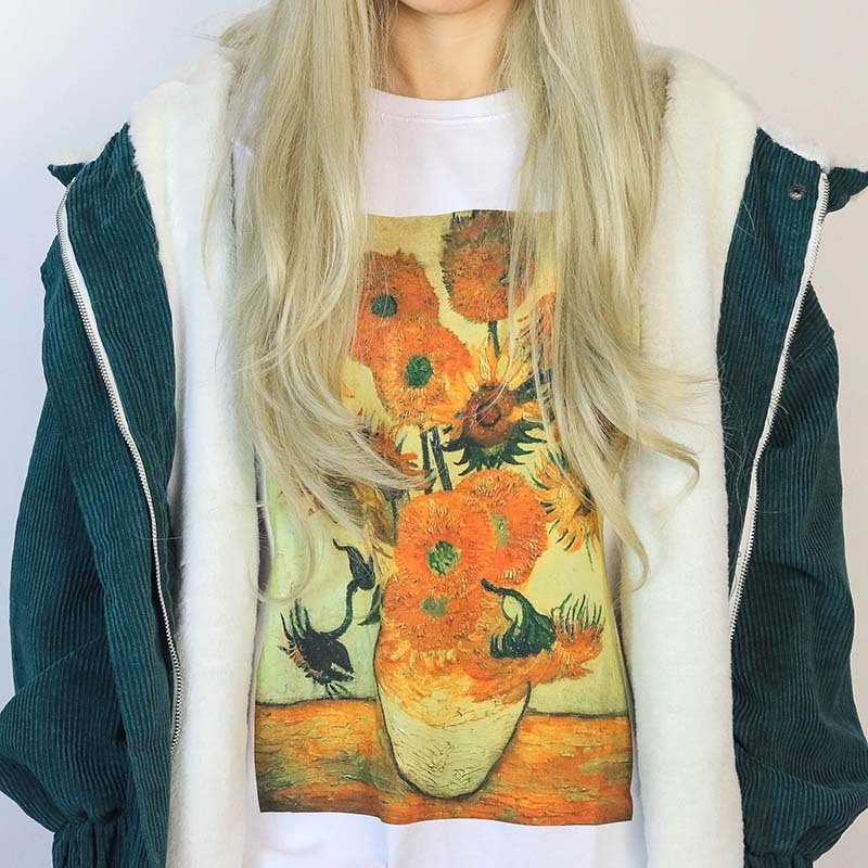 Y2K Grunge Sunflowers Tee - Retro 90s Fashion, Summer Y2K Outfits, Pastel Goth