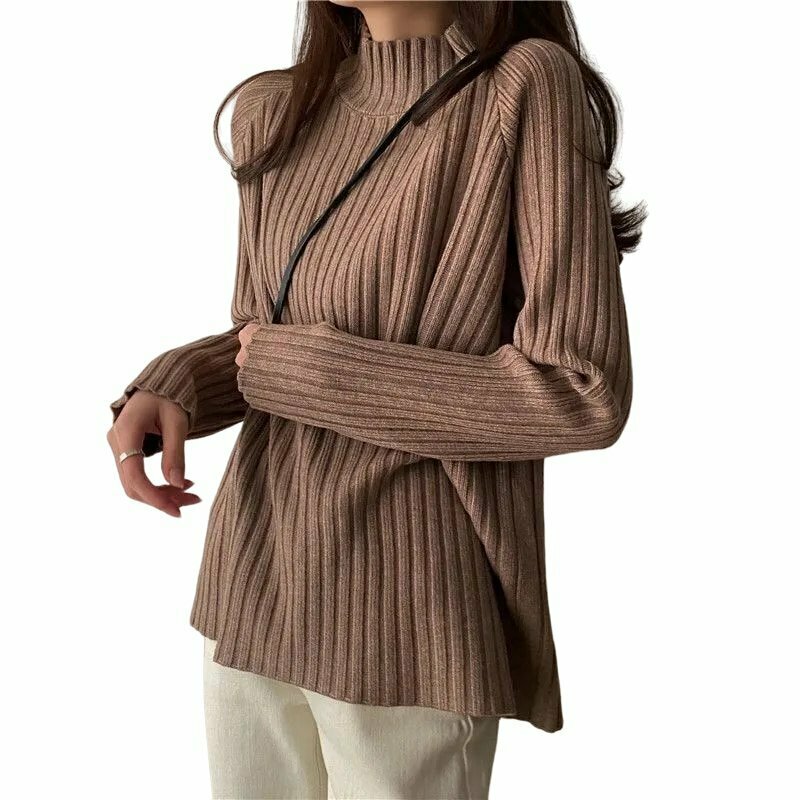 Y2K Grunge Turtleneck Solid Office Sweater - Retro 90s Fashion, Summer Y2K Outfits