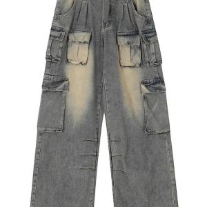 Y2K Grunge Urban Safari Cargo Pants - Retro 90s Fashion, Summer Y2K Outfits, Pastel