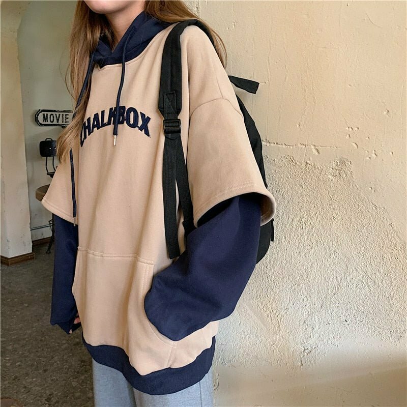 Y2K Grunge Vintage Warm Collage Hoodie - 90s Retro Style, Summer Y2K Outfits, Past