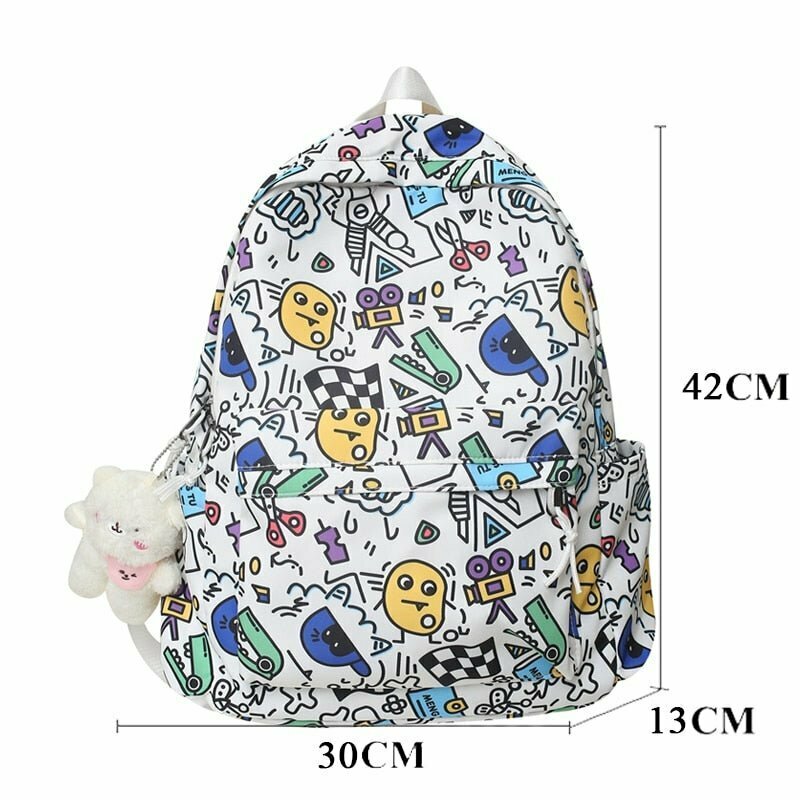 Y2K Grunge Waterproof Nylon Bookbag Backpack - Retro 90s Fashion, Summer & Party Outfits