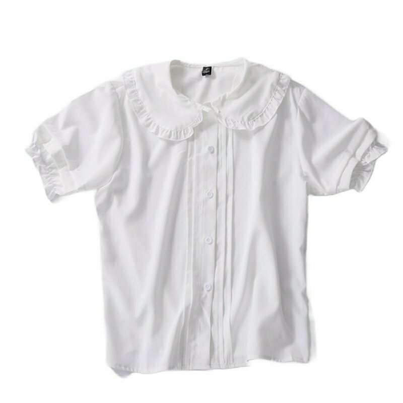 Y2K Grunge White Blouse - Retro 90s Summer Outfit, Preppy Aesthetic, Baby Tees Y