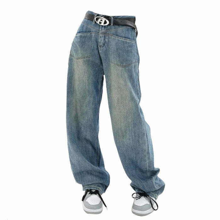 Y2K Grunge Wide Jeans - Retro 90s Fashion, Summer Outfits, and Hip Hop Style