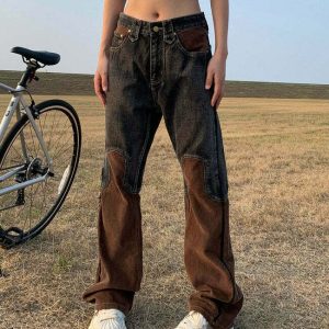 Y2K Grunge Wide Leg Jeans - Retro 90s Fashion, Summer Outfits, and Hip Hop Style