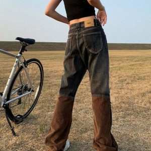 Y2K Grunge Wide Leg Jeans - Retro 90s Fashion, Summer Outfits, and Hip Hop Style