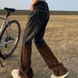 Y2K Grunge Wide Leg Jeans - Retro 90s Fashion, Summer Outfits, and Hip Hop Style