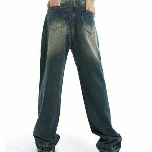 Y2K Grunge Wide Leg Jeans - Retro 90s Fashion, Summer Y2K Outfits, and Gothic Y