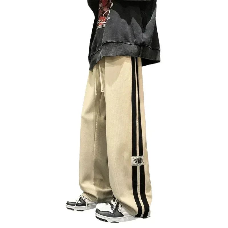 Y2K Grunge Wide Leg Track Pants - 90s Retro Summer Outfit, Y2K Fashion, Gothic Style