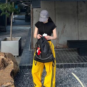 Y2K Grunge Yellow Sweatpants - Retro 90s Fashion, Summer Outfits, and Hip Hop Style