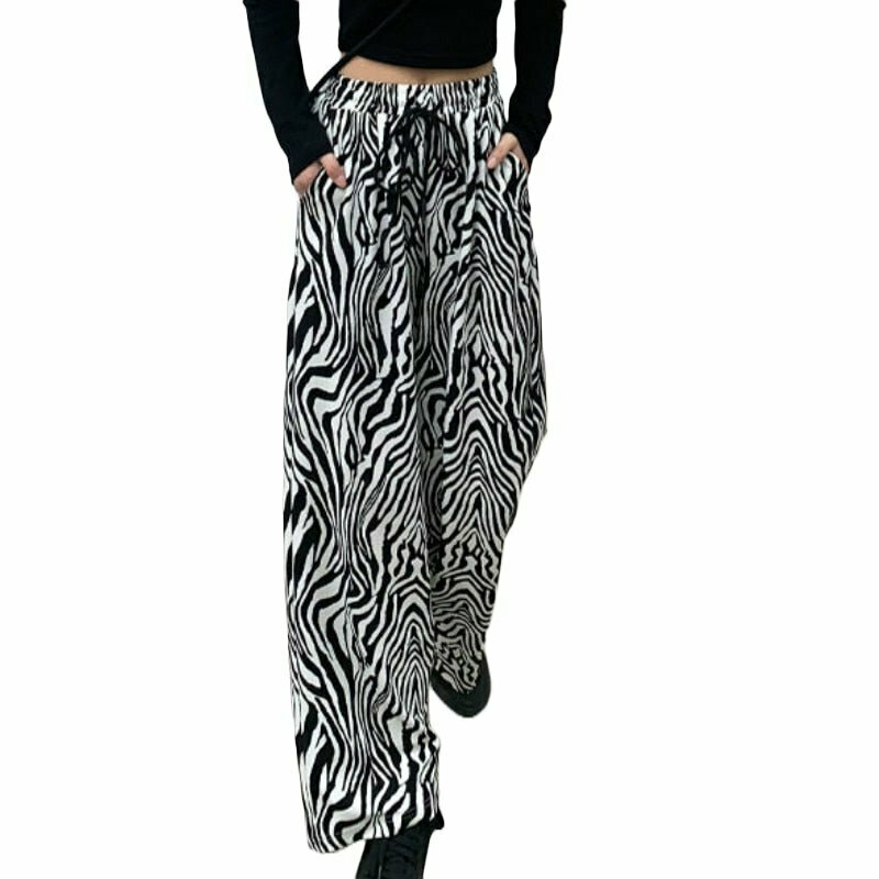 Y2K Grunge Zebra Pants - Retro 90s Fashion, Summer Outfits, Club & Party Looks