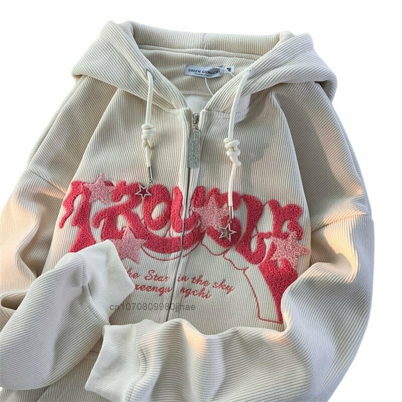 Y2K Grunge Zip-Up Hoodie - Retro 90s Fashion, Summer Outfits, and Pastel Goth Style