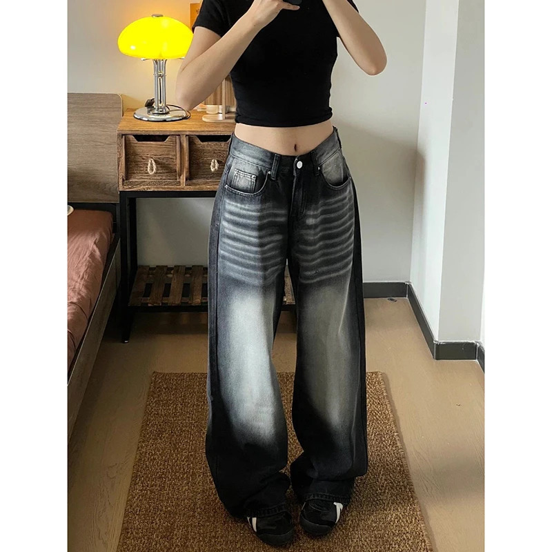 Y2K Harajuku High Waist Baggy Jeans - Streetwear Hip-hop Women's Pants