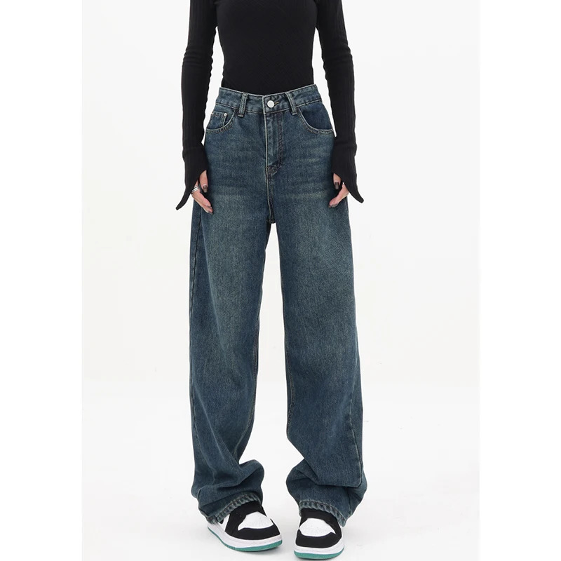 Y2K Harajuku Vintage Loose Jeans - High Waist Streetwear Style 2024 Spring Summer Women Wide Leg Baggy