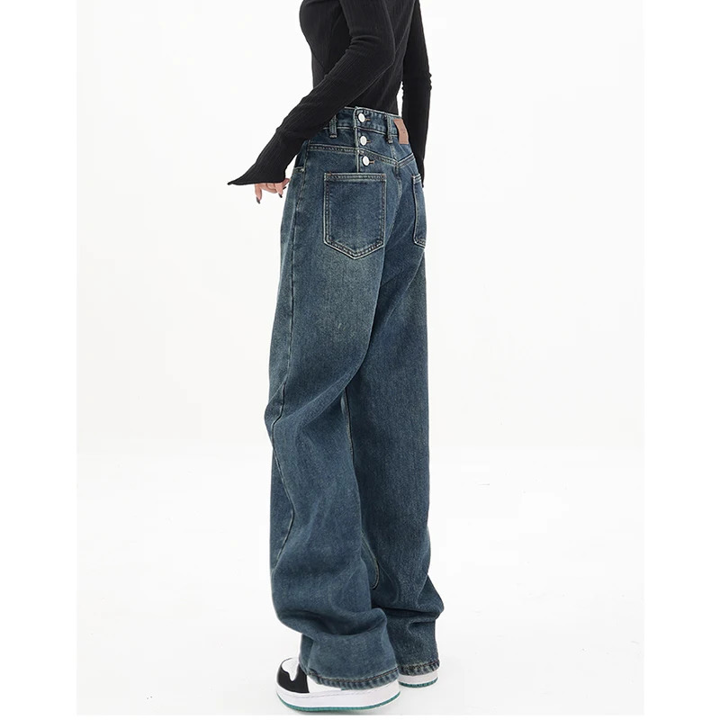 Y2K Harajuku Vintage Loose Jeans - High Waist Streetwear Style 2024 Spring Summer Women Wide Leg Baggy