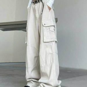 Y2K High Waist Baggy Cargo Pants - 90s Grunge, Retro Hip Hop, Summer Y2K Out