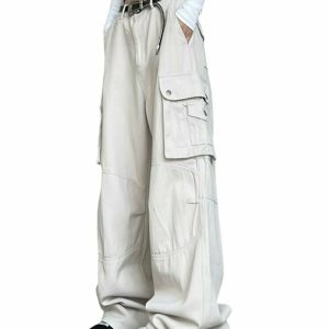 Y2K High Waist Baggy Cargo Pants - 90s Grunge, Retro Hip Hop, Summer Y2K Out