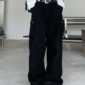 Y2K High Waist Baggy Cargo Pants - 90s Grunge, Retro Hip Hop, Summer Y2K Out