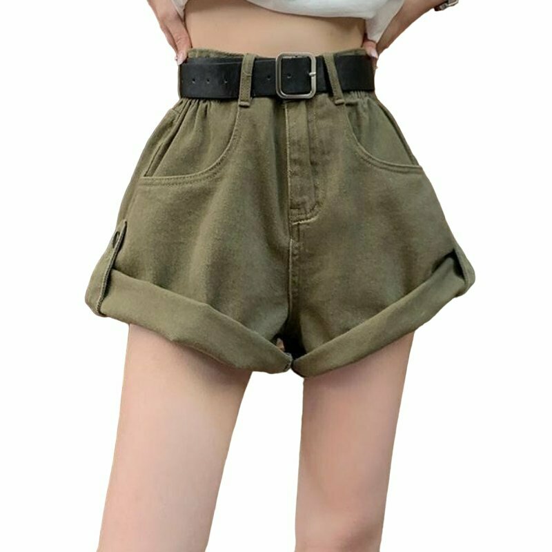 Y2K High Waist Denim Shorts - Perfect for 90s Grunge, Summer, and Retro Party Outfits