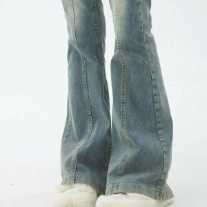 Y2K High Waist Flare Jeans - 90s Grunge, Retro, Summer, Party, and Club Outfits