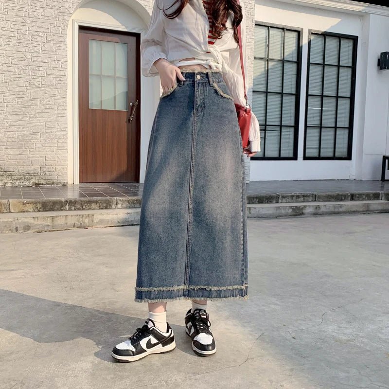 Y2K High Waist Jean Skirt - 90s Grunge, Retro Summer Outfit, Y2K Fashion Essentials