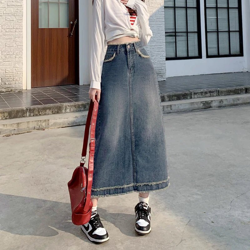 Y2K High Waist Jean Skirt - 90s Grunge, Retro Summer Outfit, Y2K Fashion Essentials