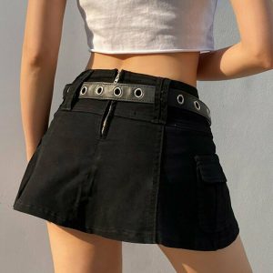 Y2K High Waist Mini Skirt - 90s Grunge, Retro Summer, Party & Club Outfits for Women