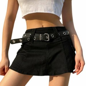 Y2K High Waist Mini Skirt - 90s Grunge, Retro Summer, Party & Club Outfits for Women