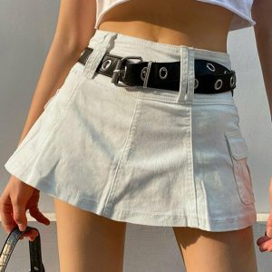 Y2K High Waist Mini Skirt - 90s Grunge, Retro Summer, Party & Club Outfits for Women