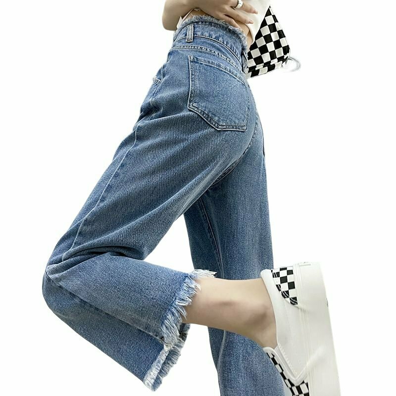 Y2K High Waist Slim Jeans - Retro 90s Grunge, Summer Outfits, and Pastel Goth Fashion