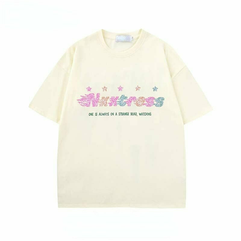 Y2K Kidcore Star T-Shirt - Retro 90s Grunge, Summer Outfits, Popstar & Party Fashion