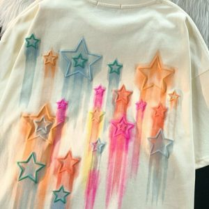 Y2K Kidcore Star T-Shirt - Retro 90s Grunge, Summer Outfits, Popstar & Party Fashion