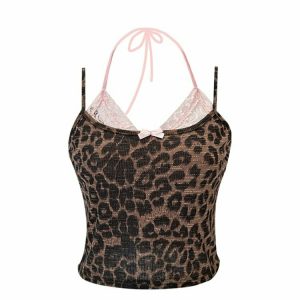 Y2K Lace Patchwork Camisole Crop Top - Retro 90s Grunge Summer Outfit for Women